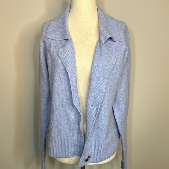 Sz XL Pink Rose periwinkle blue button front collared cardigan sweater very soft - Picture 2 of 8